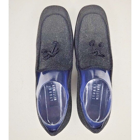 Stuart Weitzman Black Loafer Tortoise Trim Size 10 Slip-On Designer Shoes Flats - Picture 4 of 9